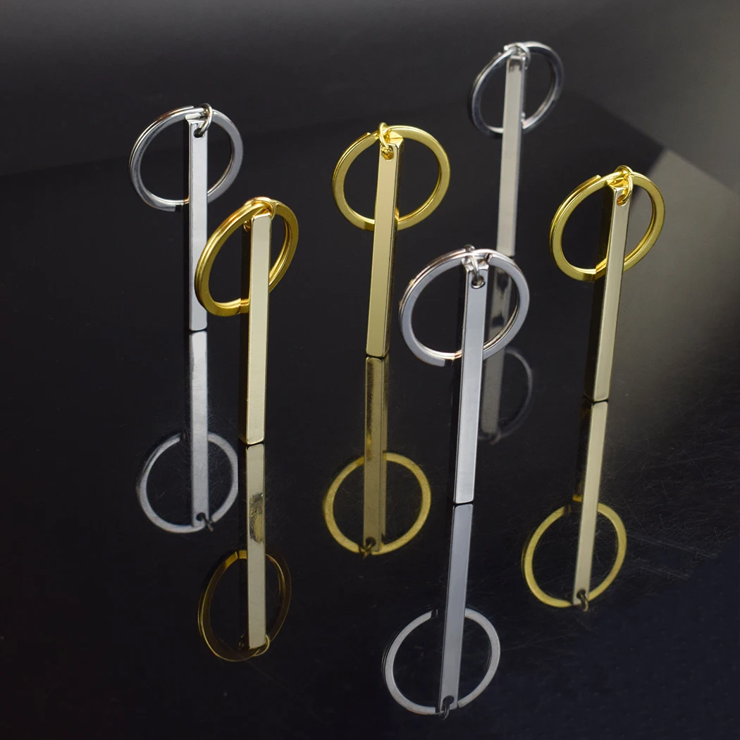 Bilble Verse Key Chains Engraved Words IT IS WELL WITH MY SOUL Vertical Bar Keychain Cuboid Stainless Steel Pendant Keyring