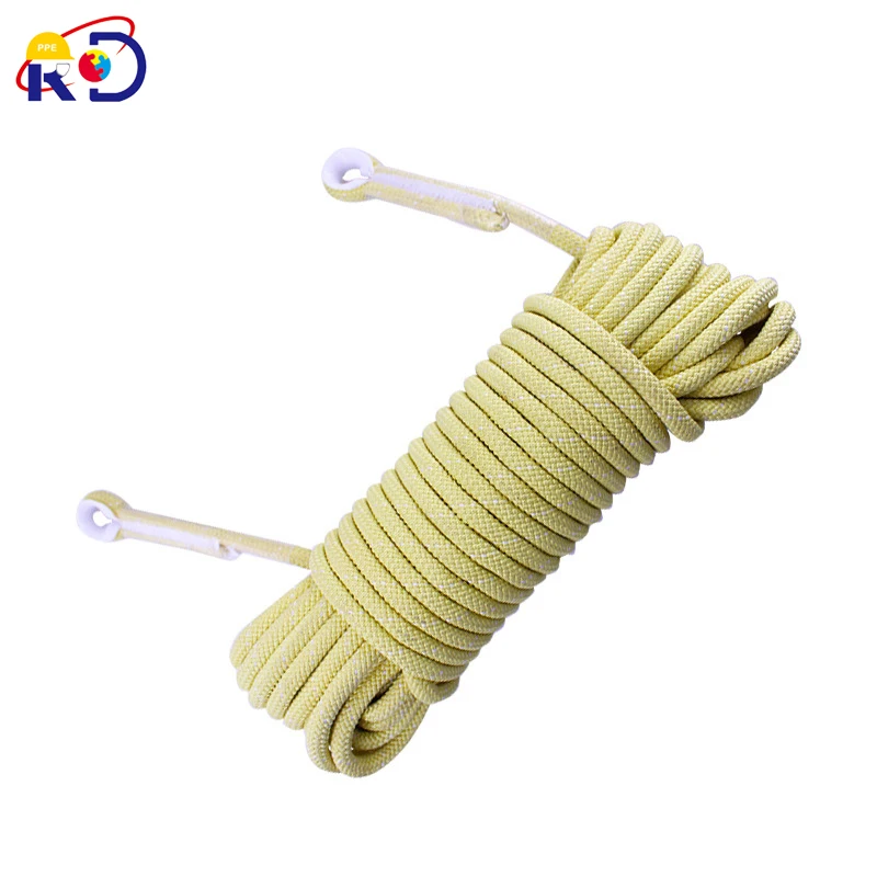 outdoor climbing rescue wear resistant and high temperature resistant aramid flame retardant core safety rope