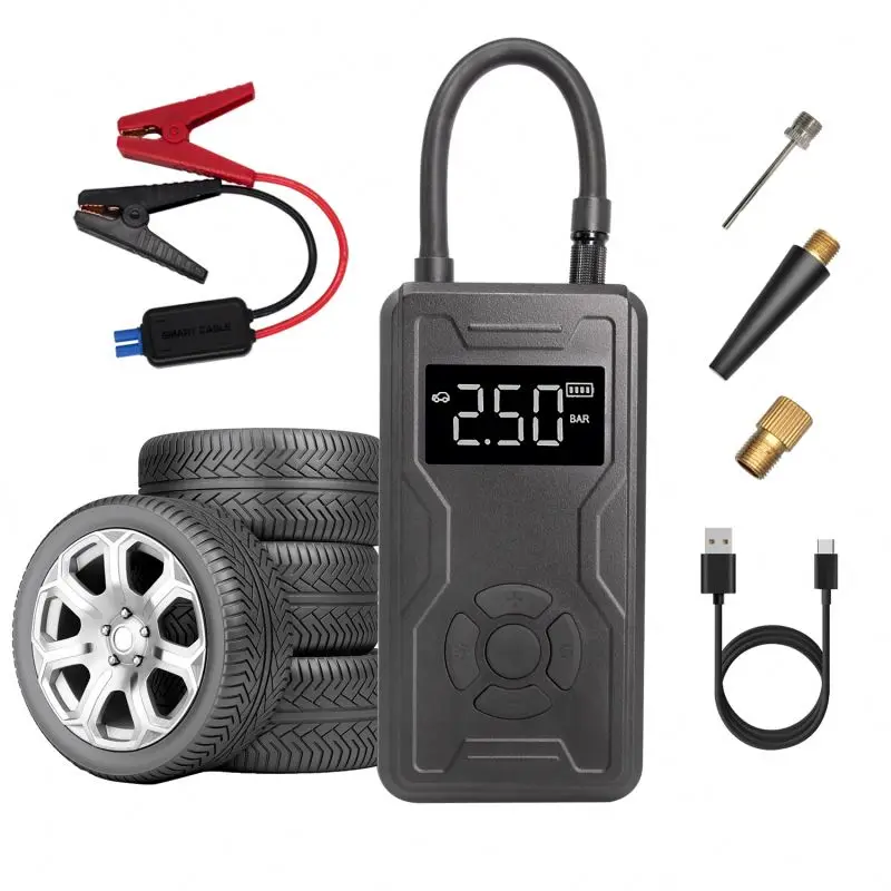 12v Air Compressor Power Bank Air Pump Emergency Jump Starter Car Tyre Inflator Tire Inflator Light Weight  Motorcycle Bike Pump