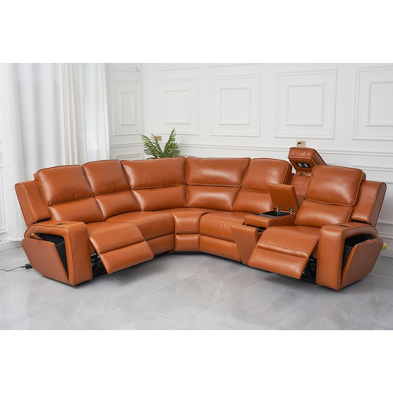 Air Leather Power Sofa Reclinable L Shape Sectional Couch Corner Sofa Luxury Sofa Sets for Living Room