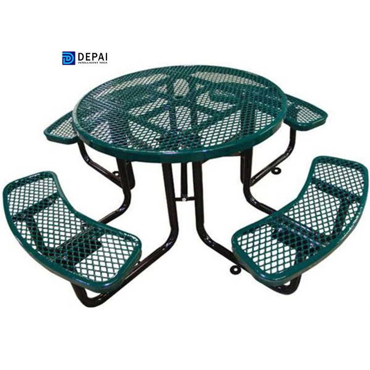 Round Shape Outdoor Furniture Powder Coated Picnic Tables with Low Price
