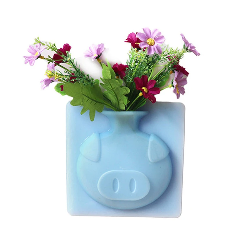 
 Силиконовые наклейки с растениями, Маленькая ваза, волшебные резиновые клейкие цветы, настенные подвесные вазы, контейнер, флорет, бутылка, наклейка на стену  