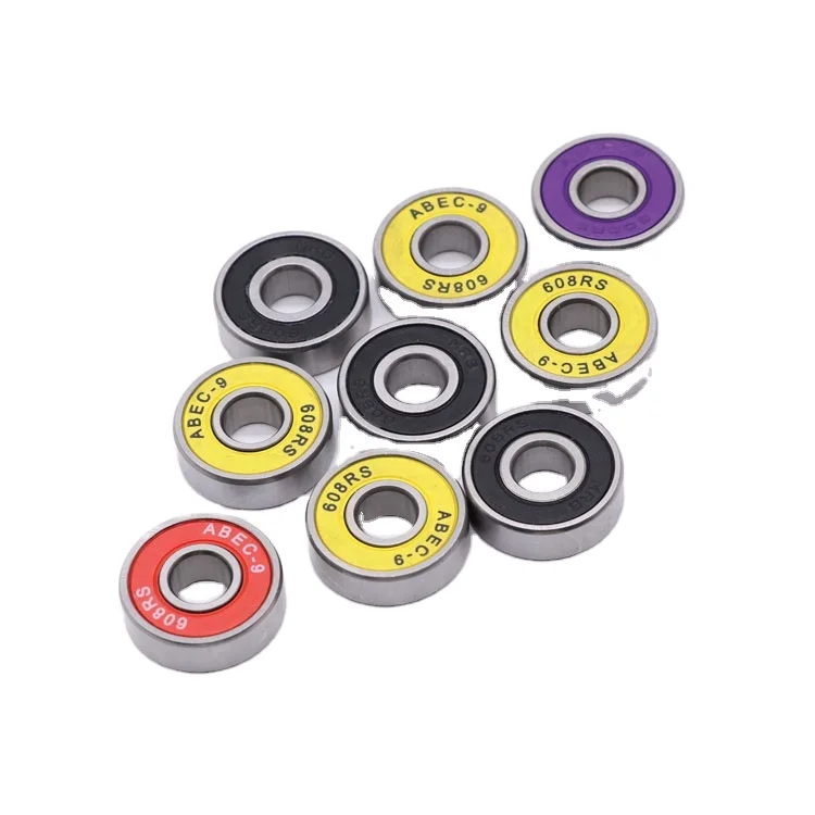 High Speed Low Noise Chrome Steel Longboard Bearings Single Row 608 Deep Groove Ball Bearing