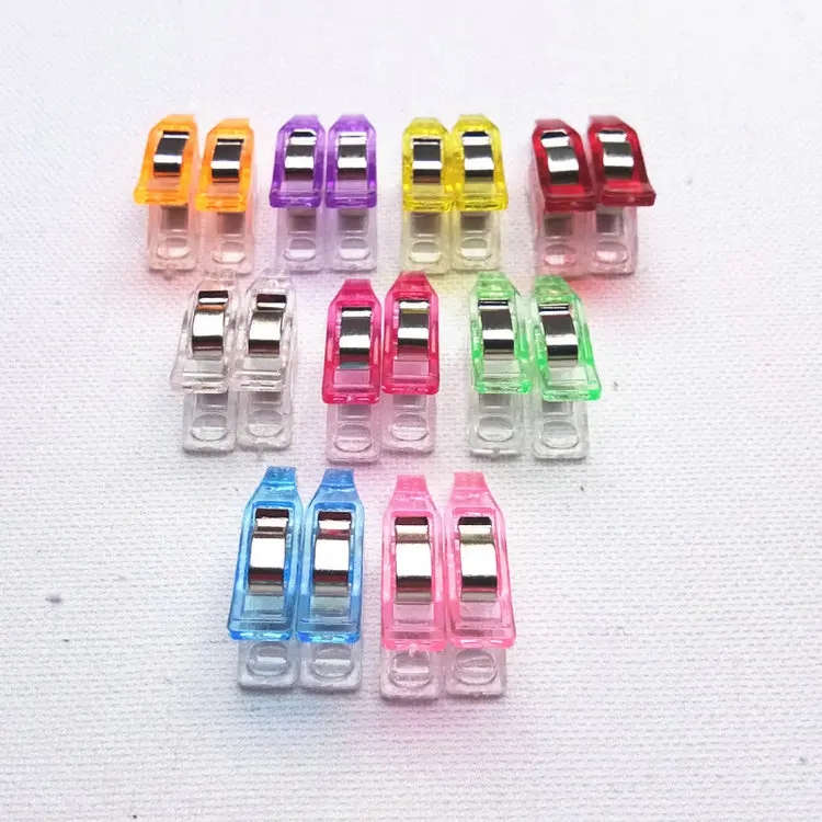 Clear Color Narrow Head Long All Purpose Craft Quilting Sewing Clips for DIY Crafting Blinding Crochet Knitting Clamps