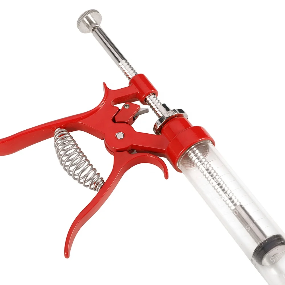 2 oz Large Capacity Barrel and 4 Professional Commercial Grade Stainless Steel BBQ Marinade Meat Injector Gun Kit with CASE