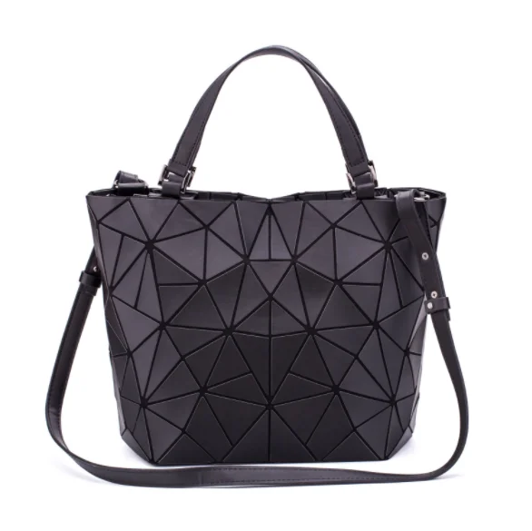 MOQ 1pcs backpag Fashion luxury women shoulder bags, radium archer geometric diamond grid pu dazzle color luminous tote handbags