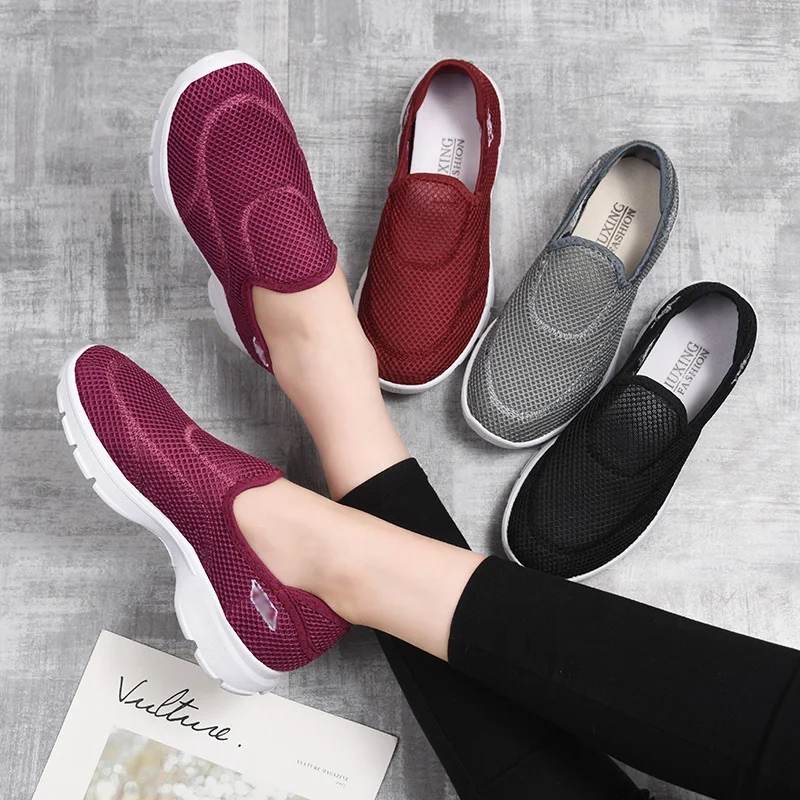 
B11W b version flat casual shoes women soft sole zapatos chaussures de sport damas moda women mesh shoes 