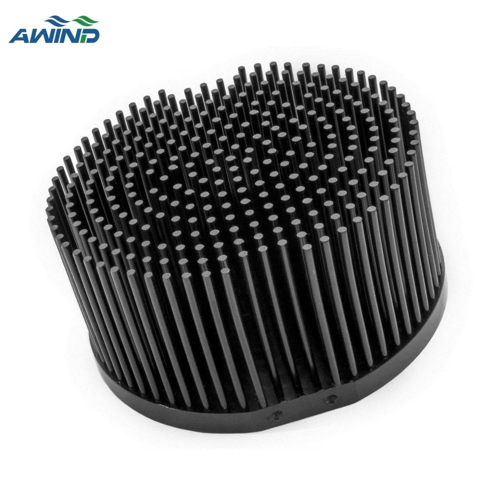 Low power whole sale black anodized aluminium profies round pin fin heatsink for 10w 50w cob led aluminum cold forged heat sink