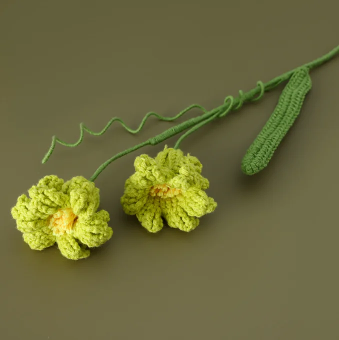 INS New Hand-woven Daffodil Artificial Eternal Flower Craft Crochet 3d Flower For Festival Gift Wedding Holiday Home Decoration
