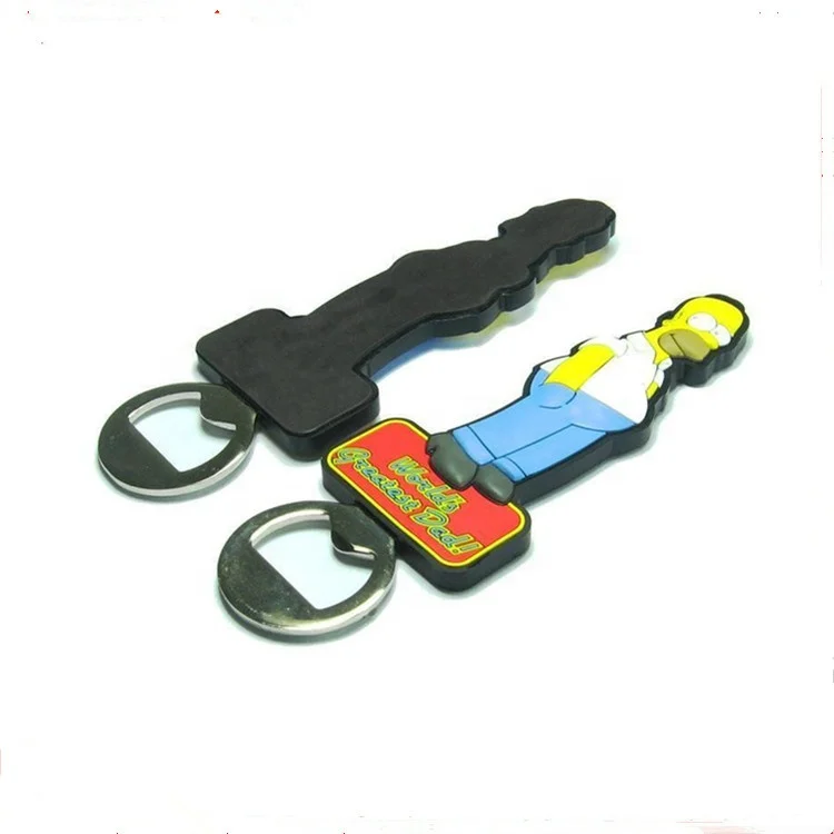 Custom Bottle Opener  Gifts for Guest Souvenir Decoration Refrigerator Magnet PVC Metal Beer Bottle Opener