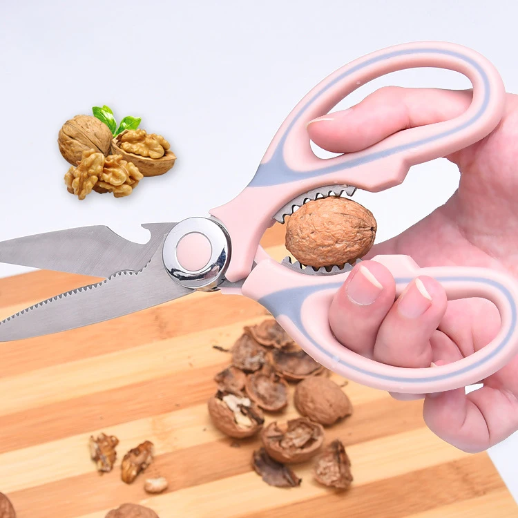kitchen Scissors Chicken Bone Scissors with Cover Stainless Steel Heavy Duty Multipurpose Scissors for Opening Bottle Nutcracker