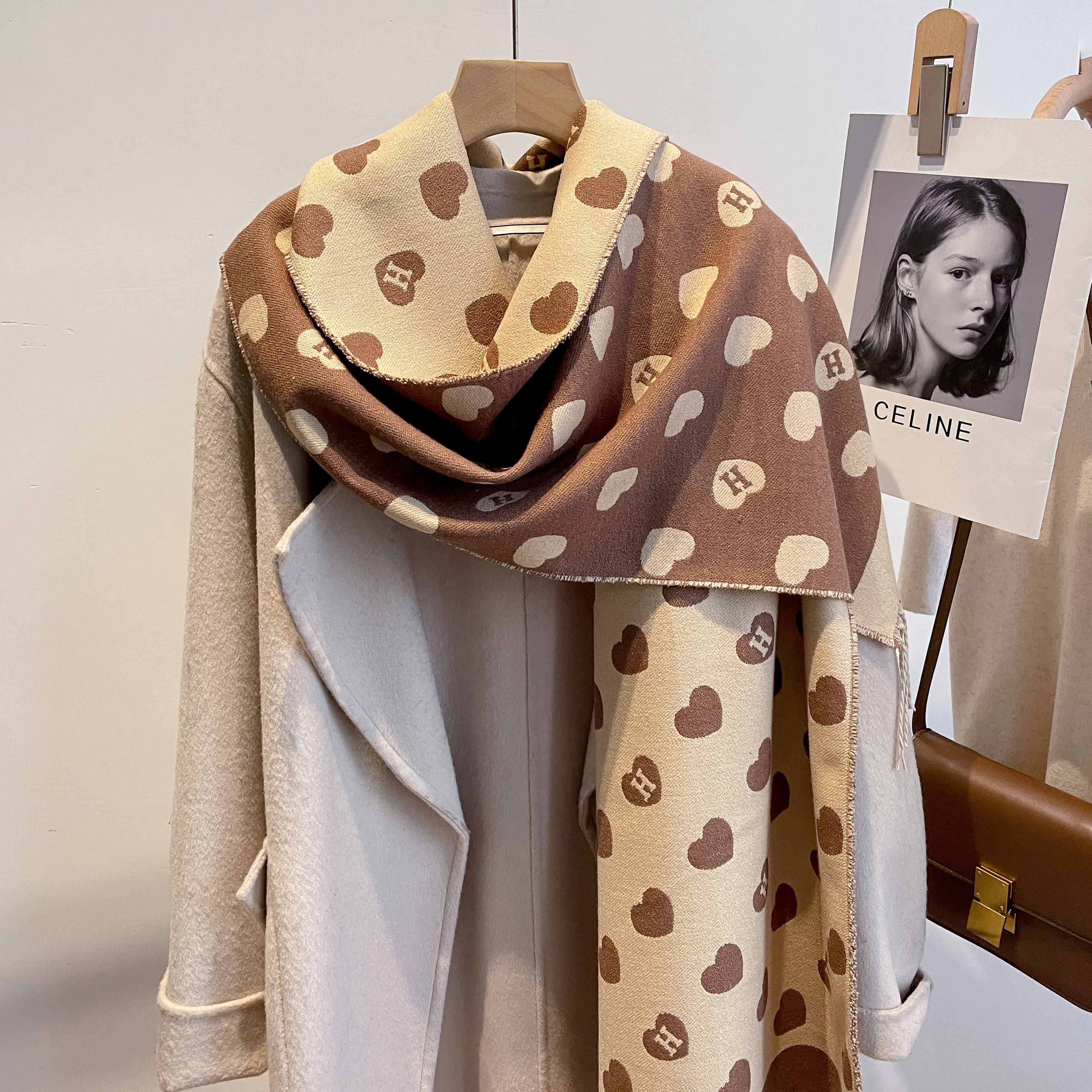Wholesale New Luxury Designer Fashion Long Pashmina Cashmere Winter Warm Blanket Shawl Scarf For Women