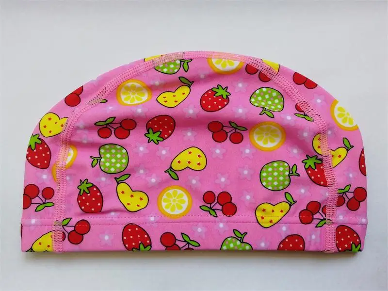 kids funny floral swim cap skin coloured lycra nylon baby swimming cap