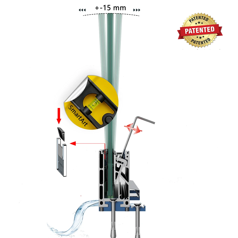 Wholesale Smartart LED Aluminum Base Shoe Balustrade Frameless Glass Railing for Indoor and Outdoor