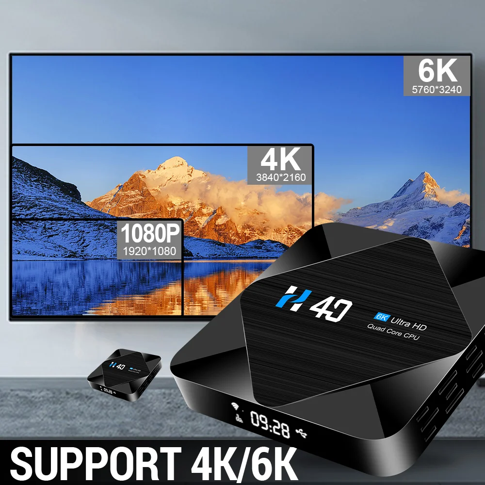  Умная ТВ приставка Android 10 HD 4 Гб оперативной памяти 32 встроенной 64 ГБ H616 BT Wi-Fi 2 4G/5G коробка TV медиа плеер 6 к Декодер каналов кабельного телевидения компьютерной приставки телевизору для