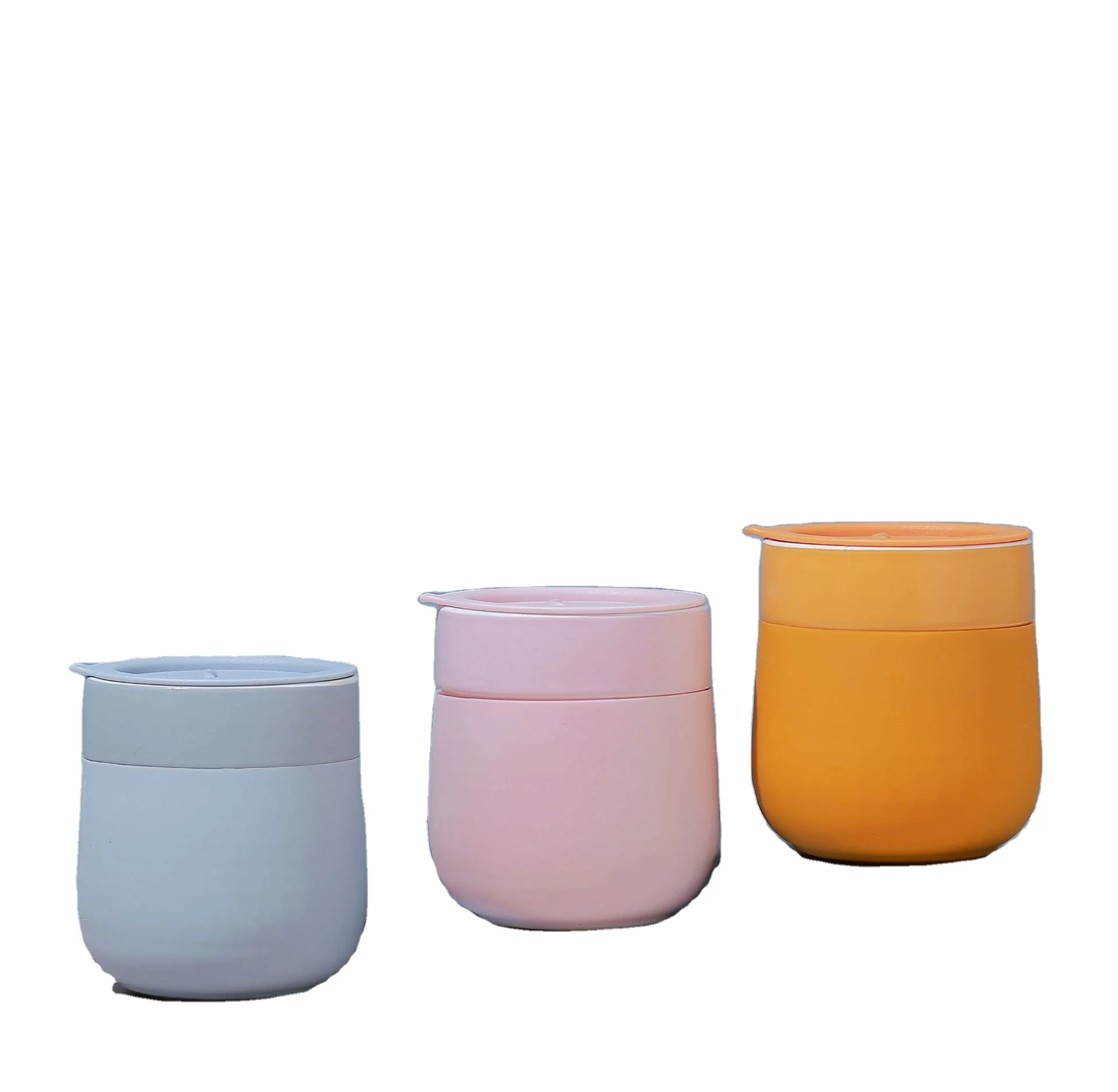 8 Ounces Porter Ceramic Mug w/ Protective Silicone Sleeve,  On-the-Go | Reusable Cup for Coffee or Tea 260ml with lid