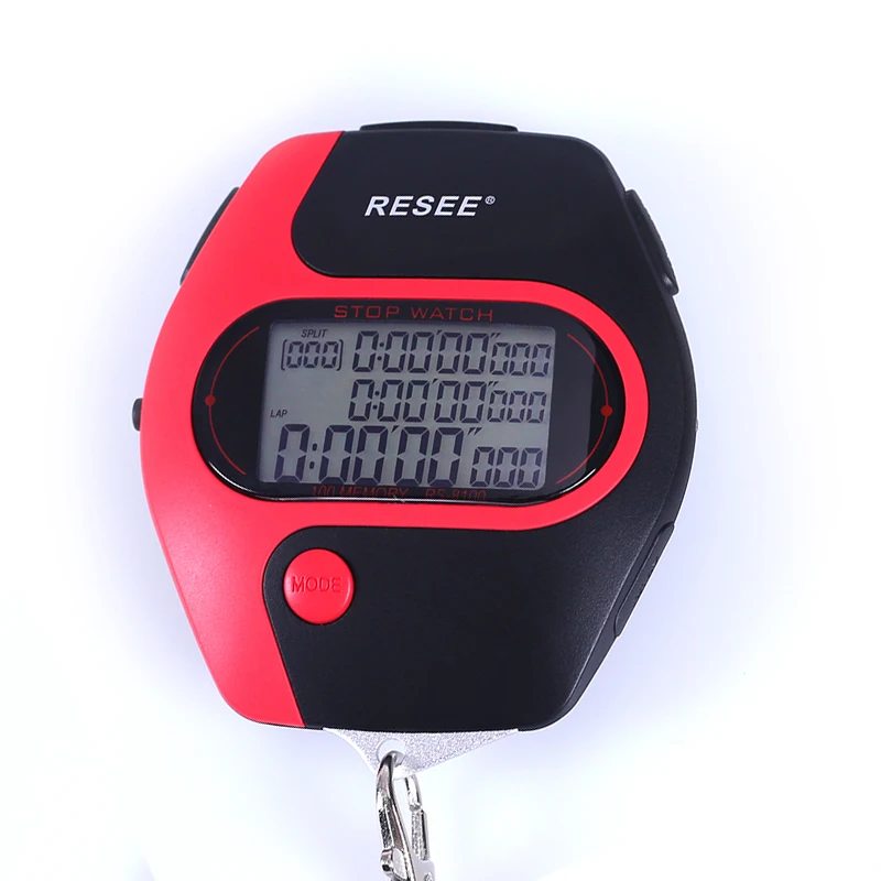 Resee Factory OEM Customization 100 Laps Memory Rechargeable Large Screen Three-row Display Digital Stopwatch