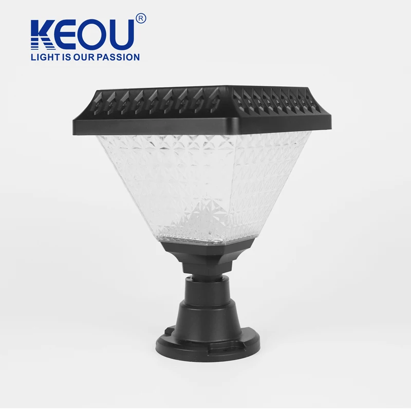 Various shapes electricity consumption IP65 water proof square Pillar Lights garden solar lighting