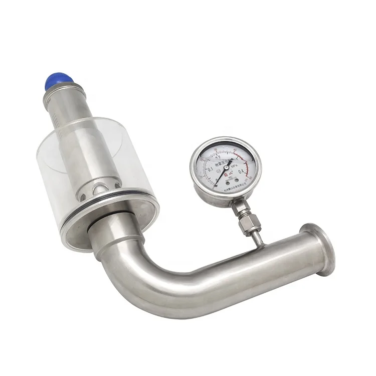 Sanitary Stainless Steel Exhaust Air Release Valve With Pressure Gauge Spunding Valves Bunging Valves Bunging Pressure Device
