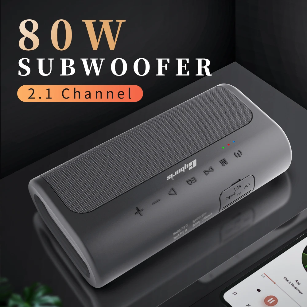 DJ Party 80W Home Subwoofer BT5.0 Home Theater Sound System Speaker Portable Wireless Speaker Luxury AUX USB TWS Pair Speakers