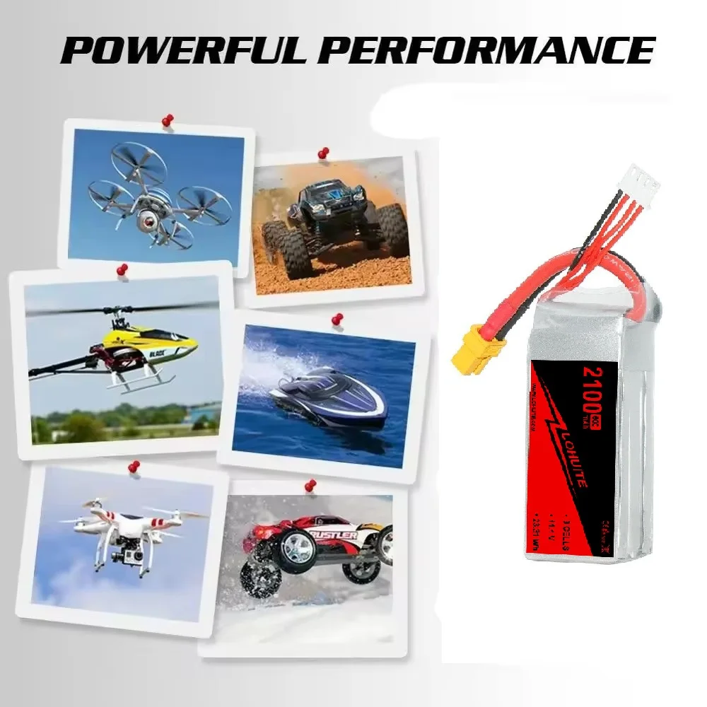 11.1V 3s  Airsoft Battery 2100mAh Rechargeable RC Hobby LiPo Battery Mini Tamiya Plug