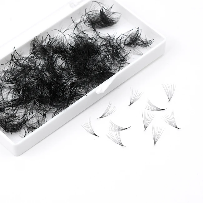 High quality korean pbt material matte black pointy base mega volume 0.05 C D 14D loose promade fans lashes
