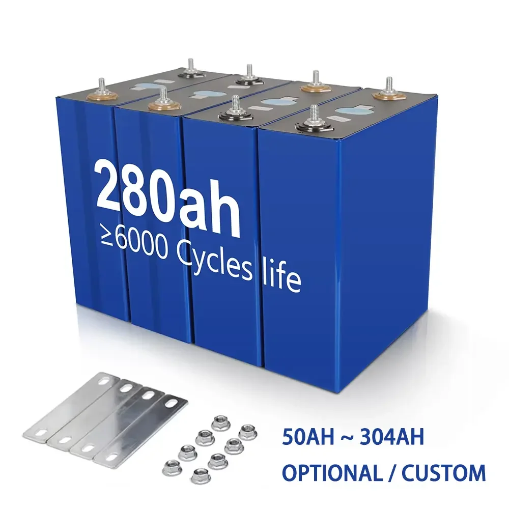 Lifepo4  50Ah 100Ah 230Ah 280Ah 300Ah Lithium Ion Battery Grade A Prismatic Lifepo4 Battery Cell 3.2V 12.8V