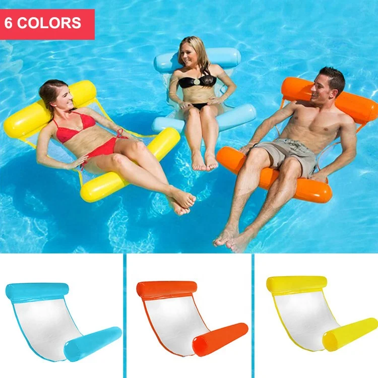 
PVC Inflatable Water Hammock With Bolster Air Bed Summer Beach Air Pool Lake Lounge 