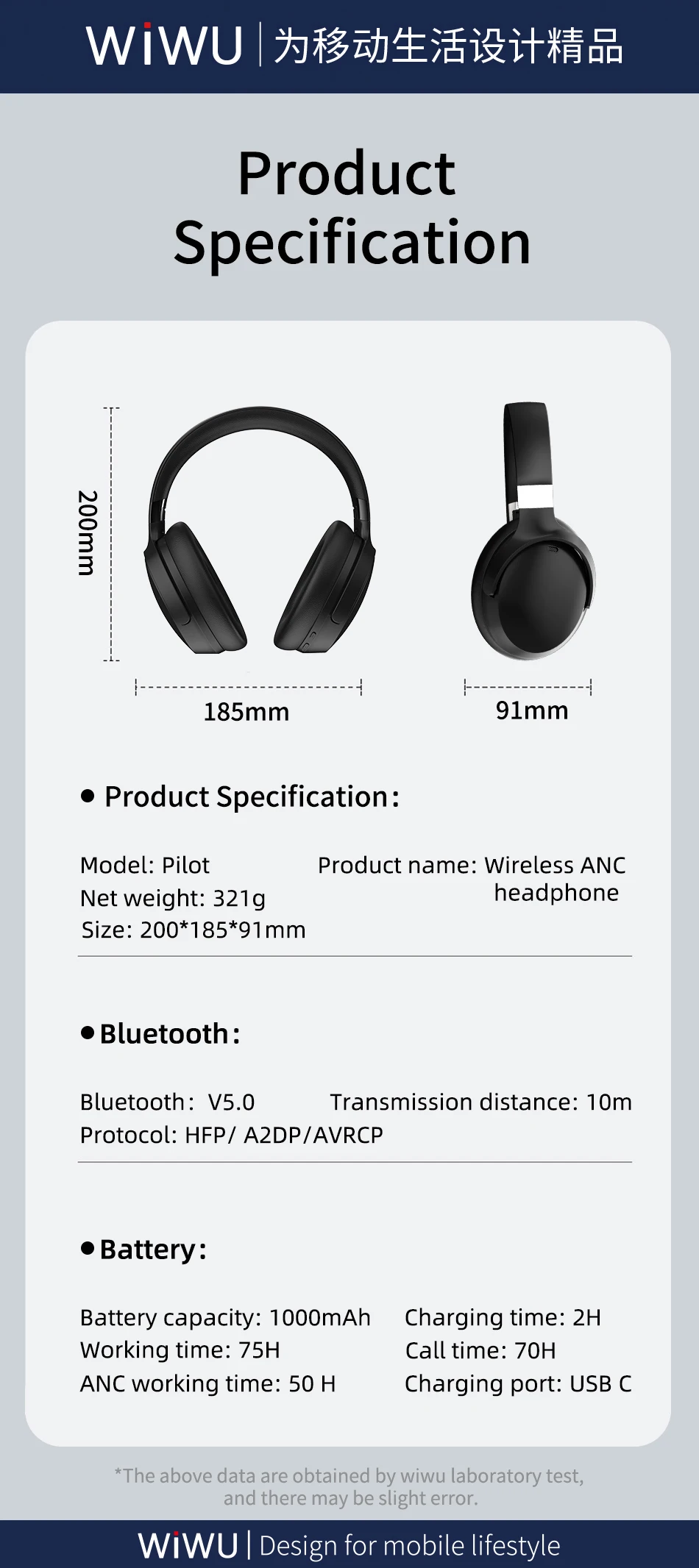 OEM Custom Logo Loud Sound High Quality Best Earphones Audifonos-BT  Wireless Active Noise Cancelling ANC Headphones