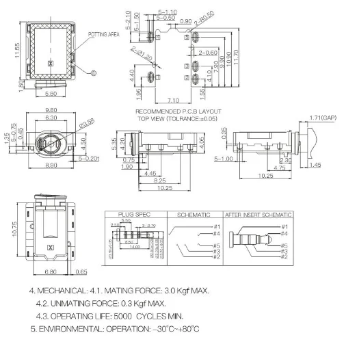Free Samples Earphone Audio Socket Female Socket 3.5 MM Audio Earphone Socket
