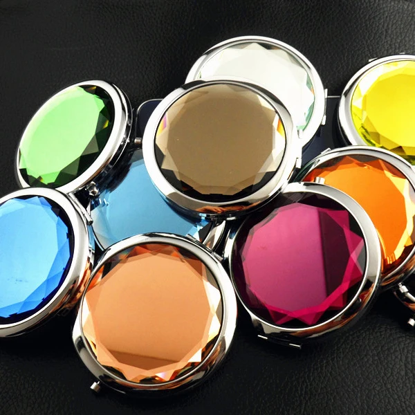 Private Label Customized Logo Metal Small Compact Handheld Square Custom Cosmetic Hand Mirrors for Women
