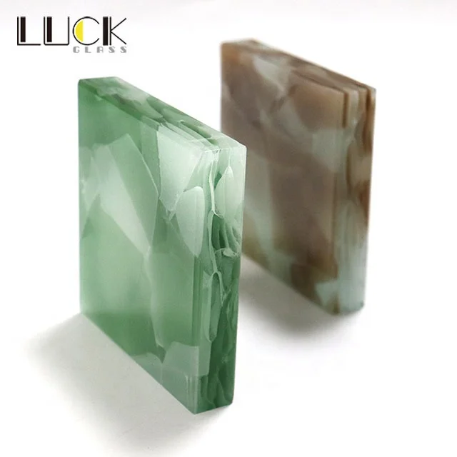 China Wholesale Hotel Project Artificial Stone Slabs Solid Surface Recycled Crystal Jade Glass Panels For Commercial Decoration