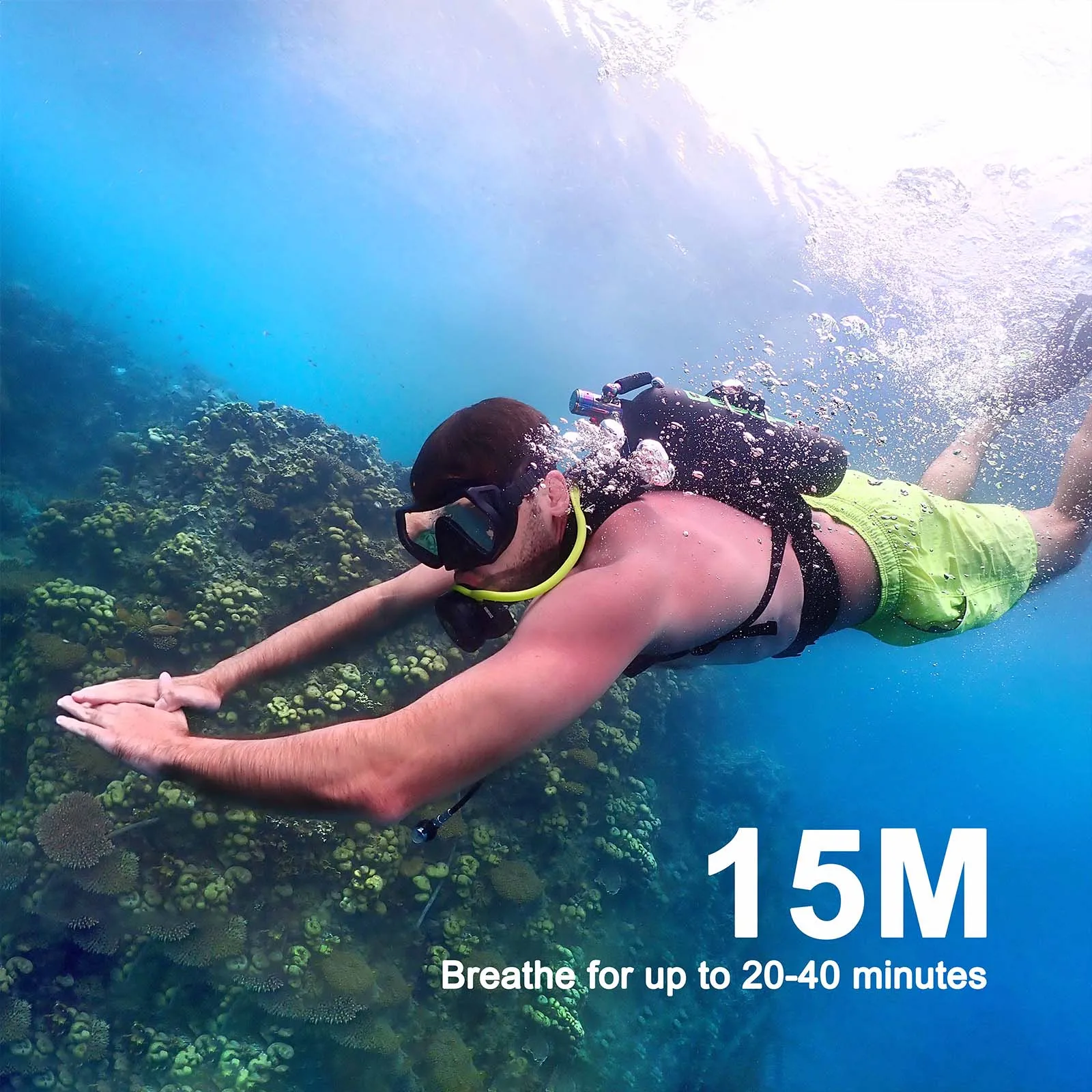 Dedepu 2.3L Full Diving Equipment BCD Scuba Diving Air Tank with High Pressure Oxygen Suits and Accessories