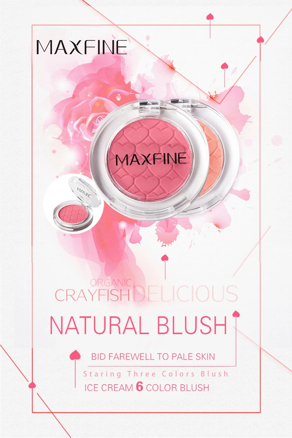 Hot selling OEM 6colors blusher makeup blush palette new updated