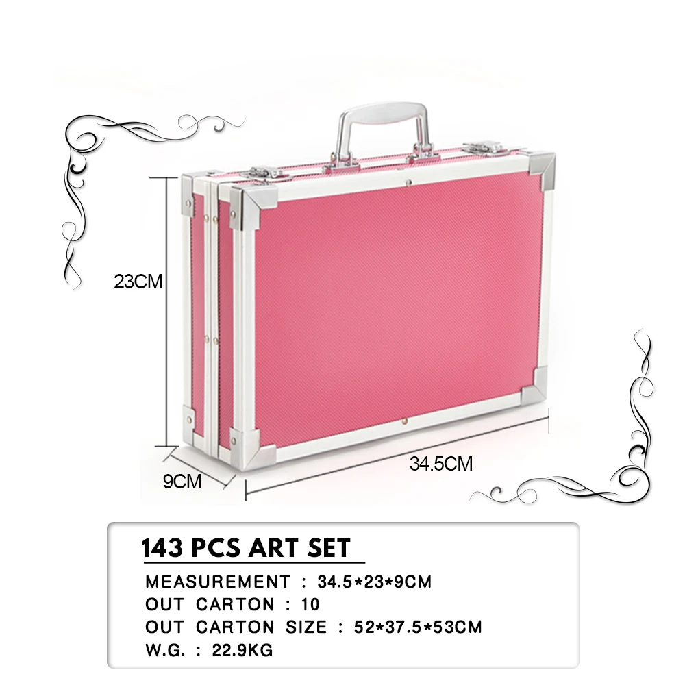 Best gift deluxe pen gel kids school supplies lunch packs 145pcs Stationery art Set Kids Gift Box