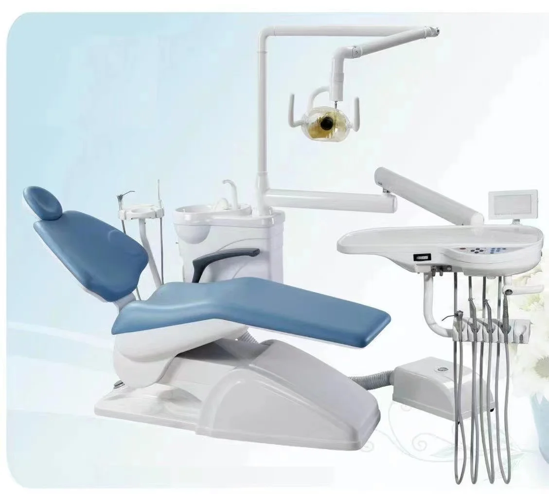 Best Sale Economical Dental Chair with One Dentist Stool ISO Certified Metal Equipment Electric Power Source