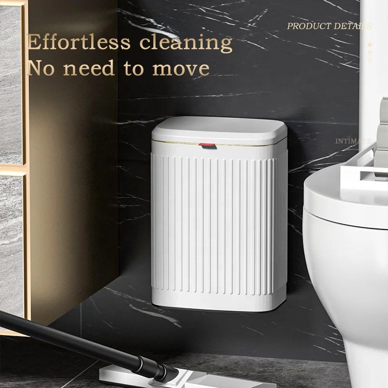 Leasylife Wall Mounted 4L 8L Stainless Steel Bathroom Trash Bin Kitchen Hanging Metal Trash Can