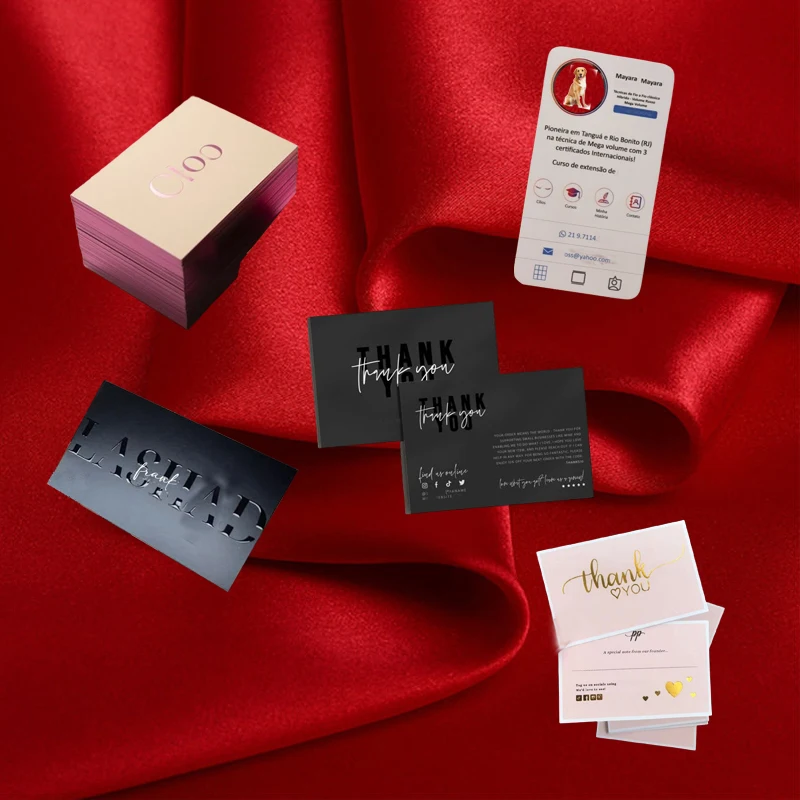 Cheap Custom Design Custom LOGO Silver Gold Foil Card Printing Business shopping purchase card for Clothing Packaging