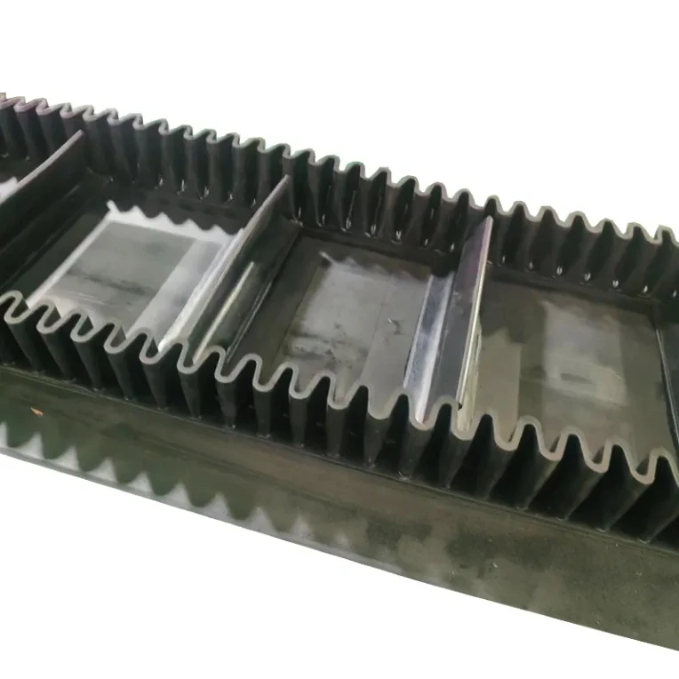 Cleated Belt Steep Angle Cleated Sidewall Corrugated Conveyor Belt Skirt Cleated Ribbed Rubber Conveyor Belts
