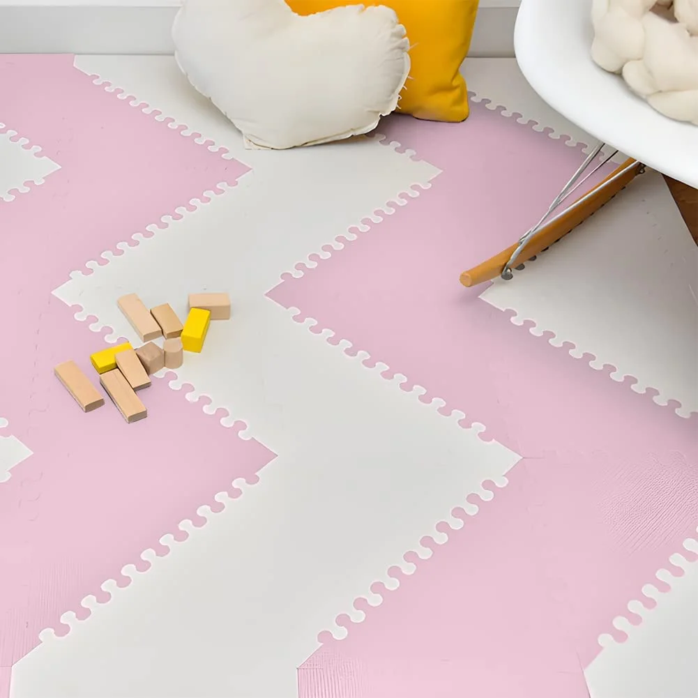 EVA Rubber 18 tiles Interlocking Puzzle Foam Floor Mats Exercising Playing Mats for home workout