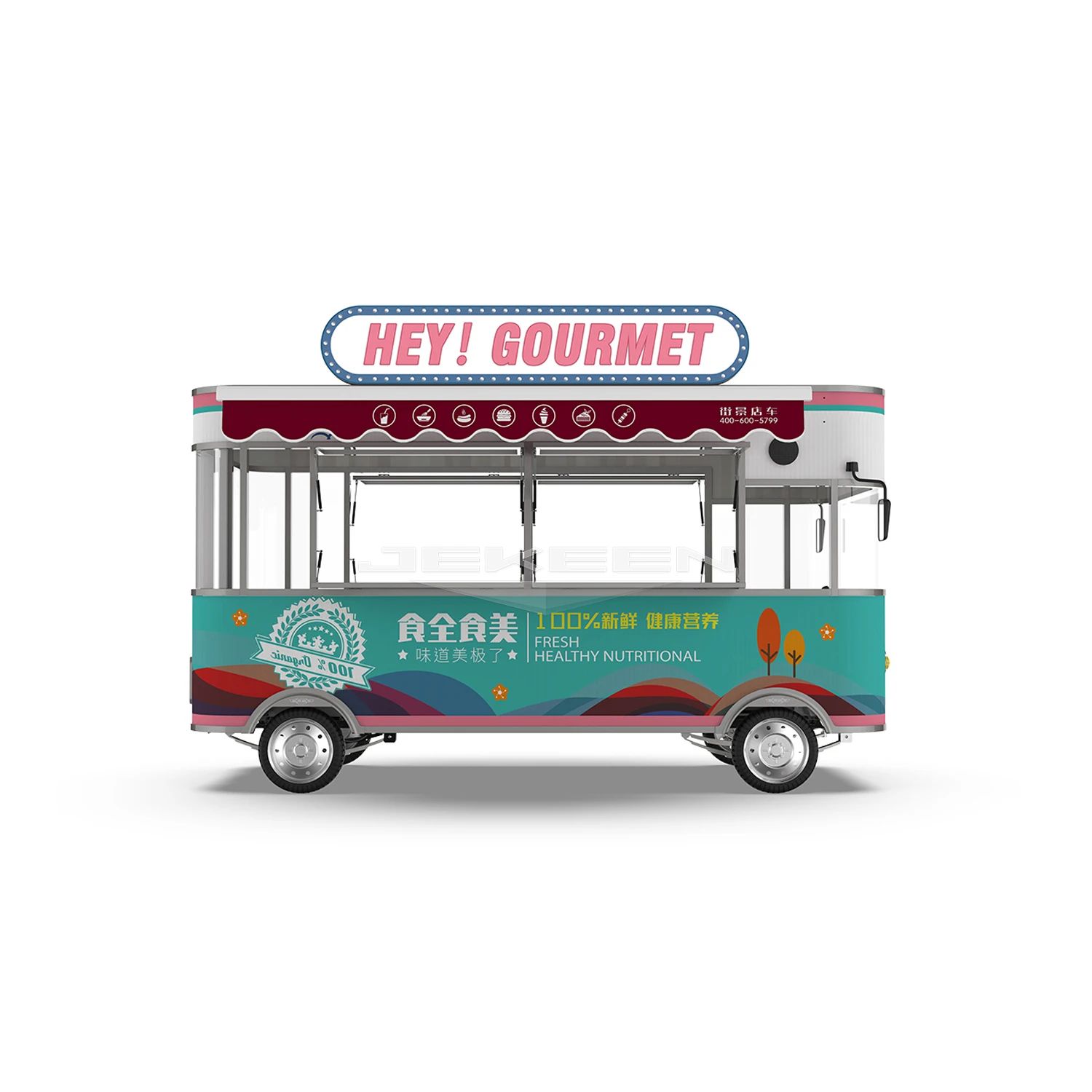 Jekeen новый снэк по выгодной цене с доставкой, продуктовый фургон с большим количеством машины еды Завтрак машина Kuck-42