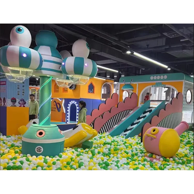 Kids Fun Equipment Indoor Playground Ball Drop Game Shooting Ball Game Machine Indoor Playground With Gun Ball Blaster for Kids