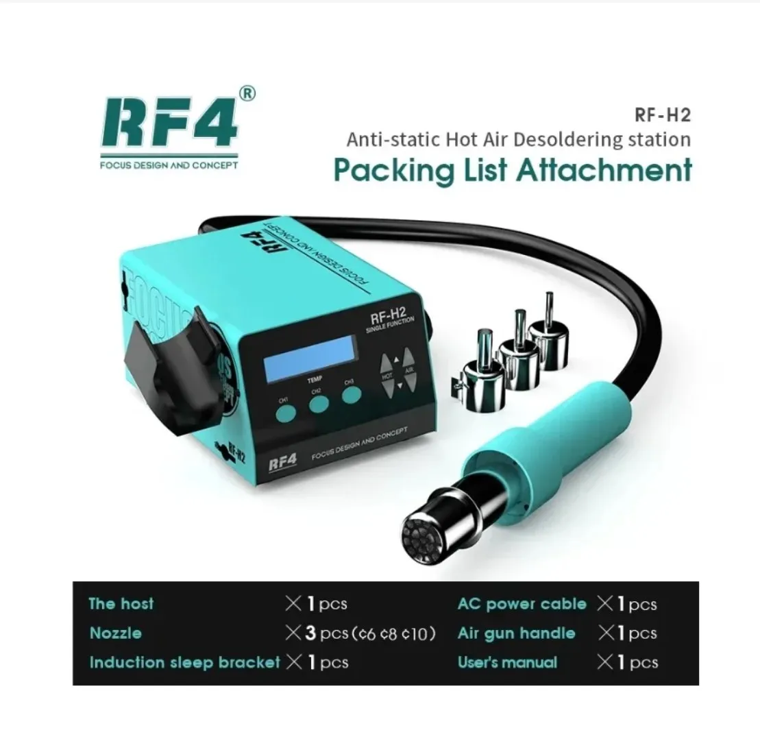 RF4 RF-H2 1000W Fast Desoldering Hot Air Gun Soldering Station Digital Display Intelligent BGA Rework Station To PCB Chip Repair