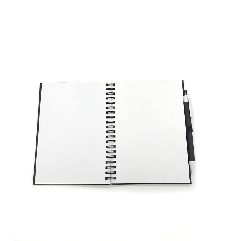 A5 Carton covered sublimation spiral notebook with 70 blank sheets and recycled paper ballpoint pen