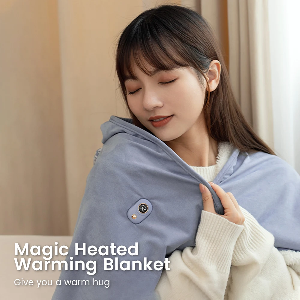 Three colors cordless portable usb heating shawl electric blanket heated electric blanket throw blanket household