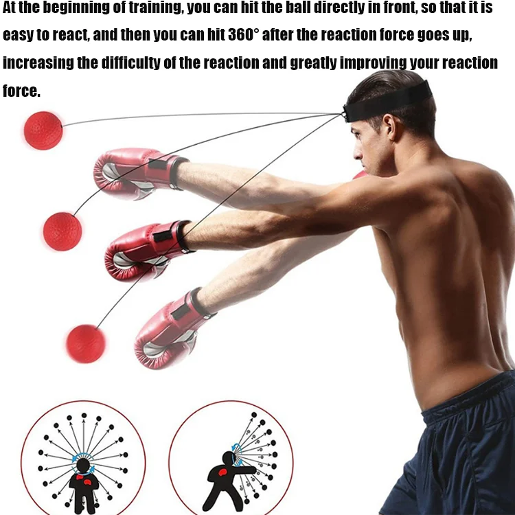 WOSWEIR Kick Boxing Speed Training Punch Ball Reflex Ball Head Band for Kids and Adults Home Muay MMA Exercise Equipment