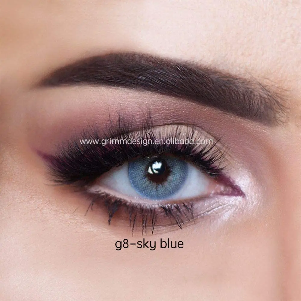 Линзы для глаз с чехлом небесно-голубые натуральные красивые контактные линзы для глаз