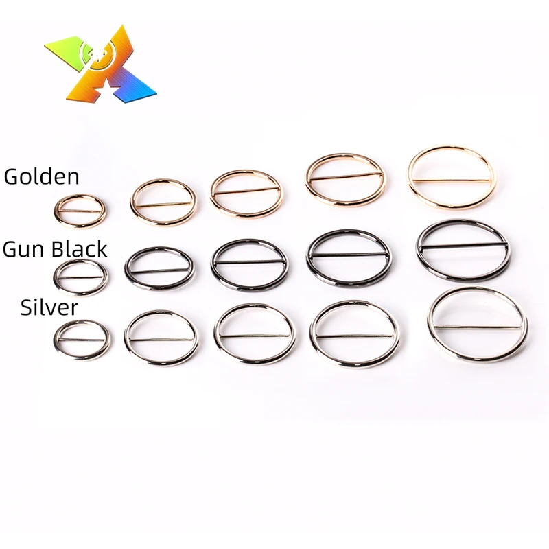 Factory wholesale ladies metal alloy round O shape shoes buckles types of belt buckles sale Multi-Color round belt buckle