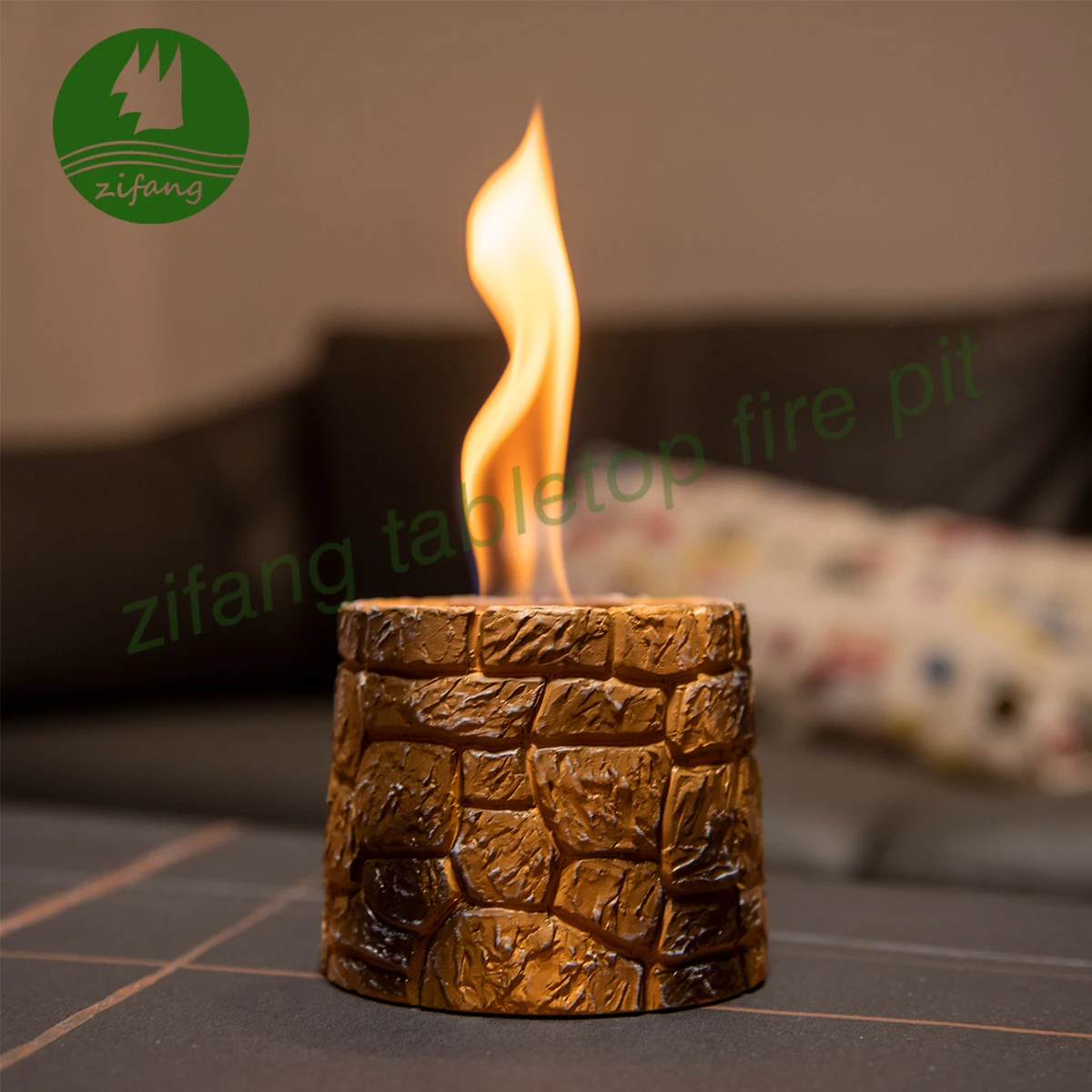 Round Design Western hot selling Concrete Mini Desktop Tabletop Table Top Portable Bioethanol Firepit Fire Pit Bowl