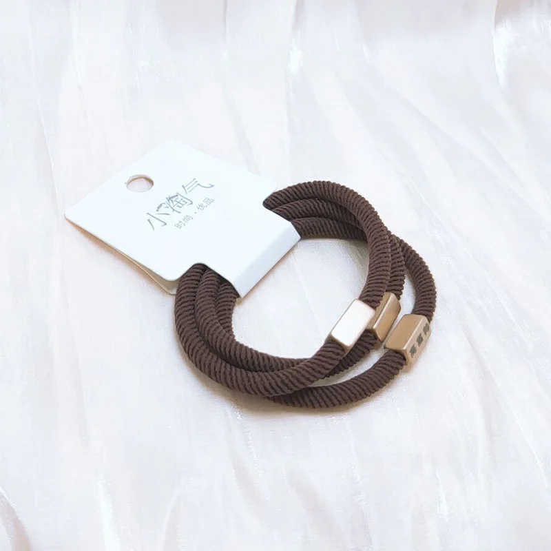 Japanese Korean style simple senior hairstyle scrunches elastic hair ties thick